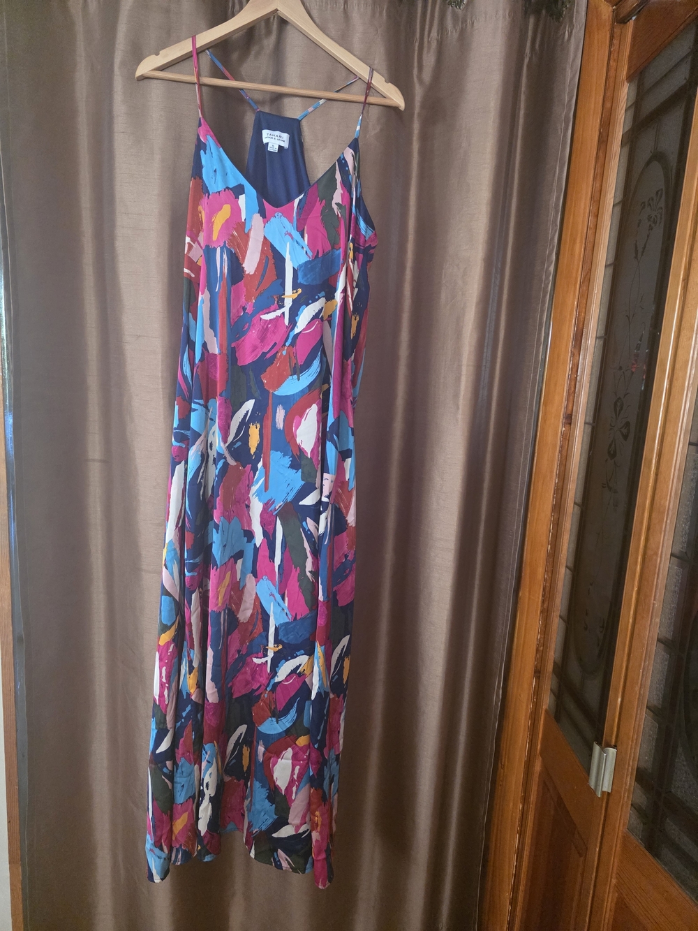 Tahari Multi-Color Abstract Beach Maxi Dress
